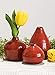 Sullivans Ceramic Vase Set- 3 Small Vases, Rustic Home Décor, Modern Farmhouses; Ideal Shelf Décor, Table Décor, Bookshelf, Mantle, Red (CM2038)