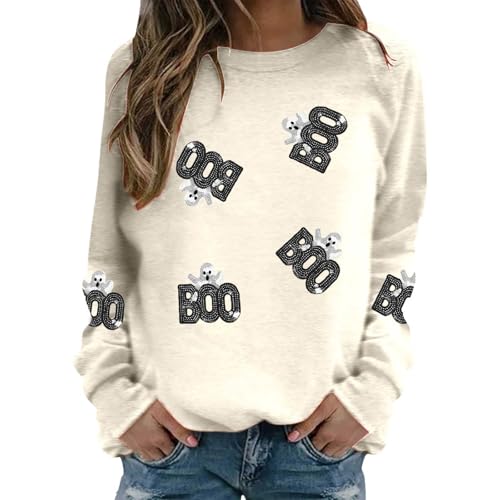 Sweat Halloween femme motif squelette : tunique manches longues automne et hiver pour look tendance