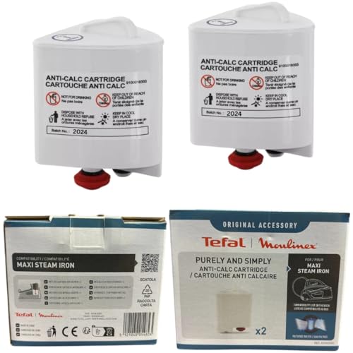 FIND A SPARE Cartuchos de Filtro anticalc para Plancha de Vapor Tefal Purely and Simply SV5010, SV5020, SV5030 (Paquete de 2), no Apto para Modelos Fasteo