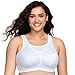 Full Figure Plus Size No-Bounce Camisole Sports Bra Wirefree #1066 White