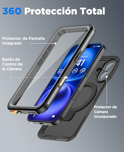 Funda acuática iPhone 16 para deportes extremos y aventura con imán Beeasy 7