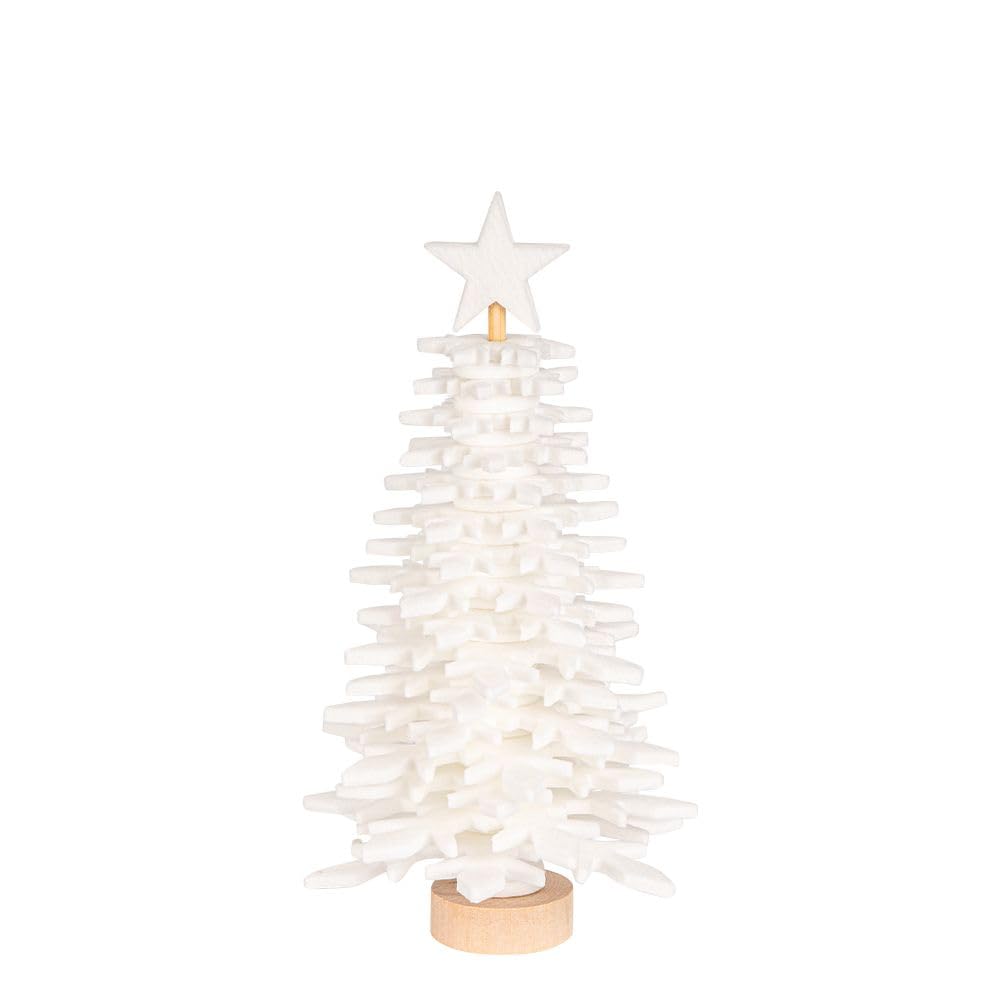 Ideen Mit Herz White 21.5Cm Felt Christmas Tree For Assembly, Diy Craft Set, Christmas Decoration (White, 21.5 Cm)