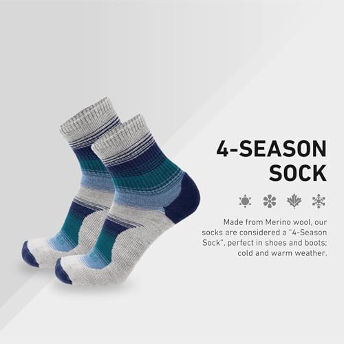 Image of GRIP6 Wool Micro-Crew Socks: Lightweight Wool Socks for Hiking, All Day Comfort - Wicking Crew Socks for Men and Women