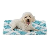 PJYuCien Fluffy Fleece Calming Pet Throw Blanket, Super Soft and Warm for Indoor Cats and Dogs, Small 16 * 24', Machine Washable, Blue Diamond Pattern, White Puppy Bed