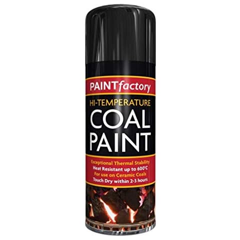 HZ ENTERPRISES 400ml Ultra High Heat Temperature Resistant Coal Spray Paint Gas Coal Fire Spary 600°C Black (1) Cover