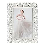 Essovee Vintage Picture Frames 4x6,Metal photo Frame with Floral Decoration HD Glass for Wedding Photos and Personal Portraits Unique Gift Idea Elegant Picture Frames