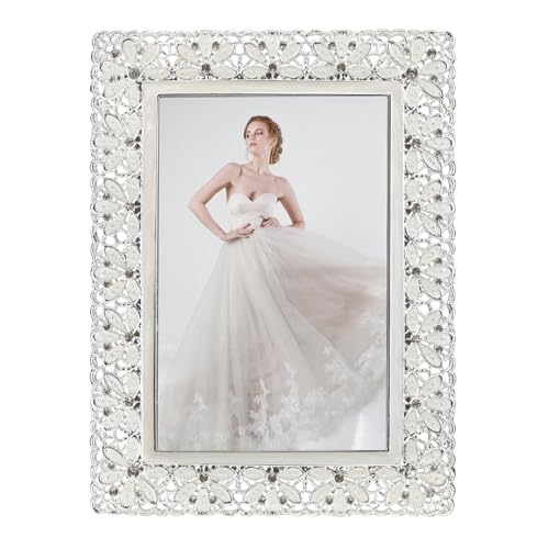 Essovee Vintage Picture Frames 4x6 Metal photo Frame with Floral Decoration HD Glass for Wedding Photos and Personal Portraits Unique Gift Idea Elegant Picture Frames