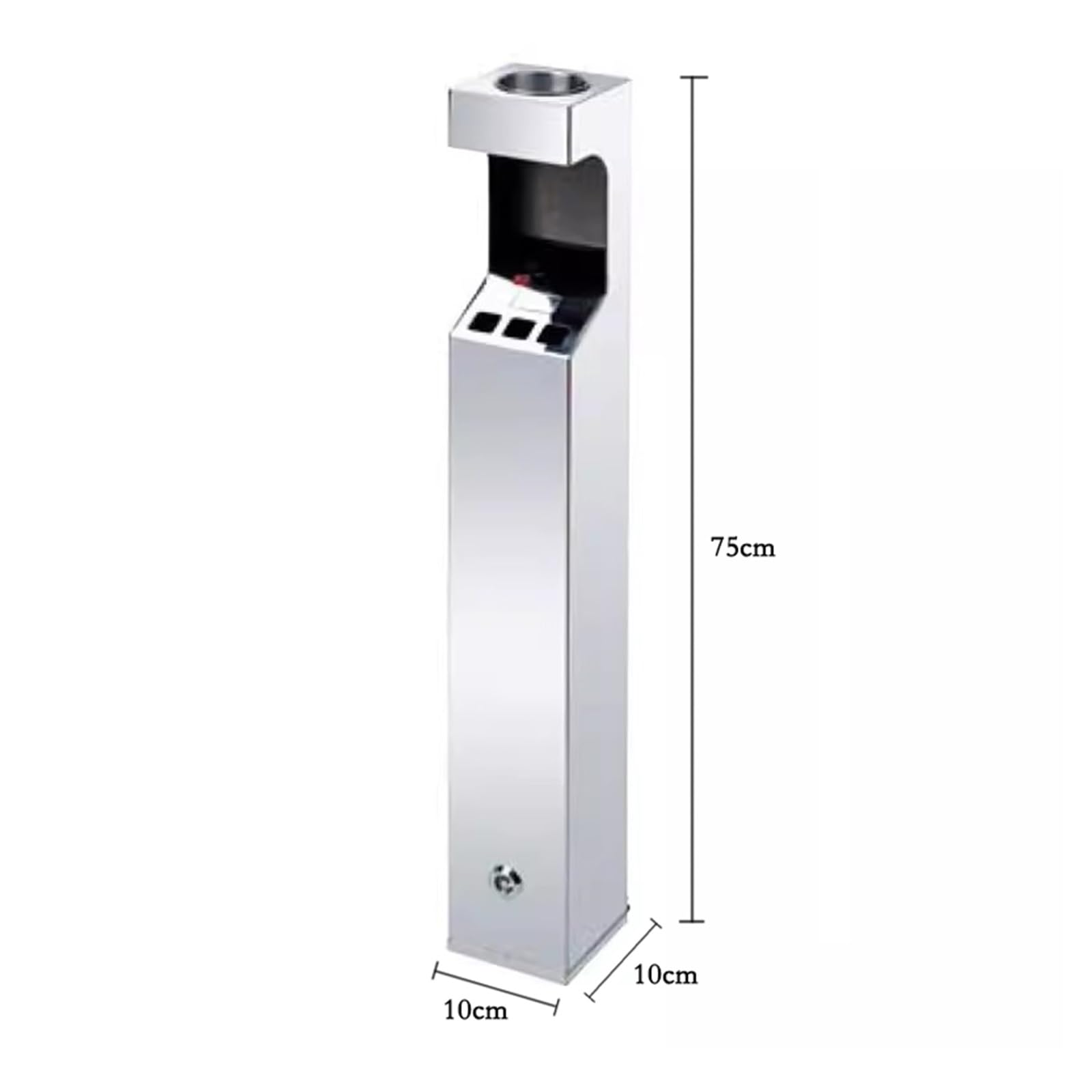 DFEDHF Garbage Cans Outdoor Wall-Mounted Stainless Steel Ash Column Smoke Extinguishing Column Cigarette Butt Collector Smoking Column Trash Can Outside Trash Bin