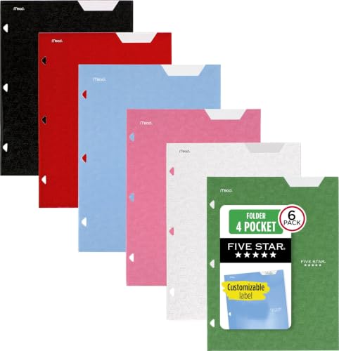 Five Star 4-Pocket Folder, 6 Pac