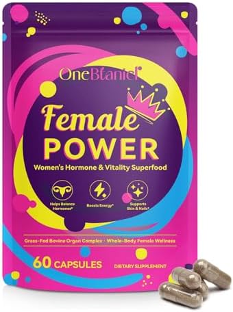 Beef Organ Supplement for Women - Grass-Fed Bovine Organ Complex with Uterus Ovary Liver Kidney Heart, Supports Energy, Skin & Nails, 60 Capsules
