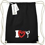 Shirtinstyle Organic Gymsac I Love Yogo Joga Sport Gymnastik Farbe Schwarz