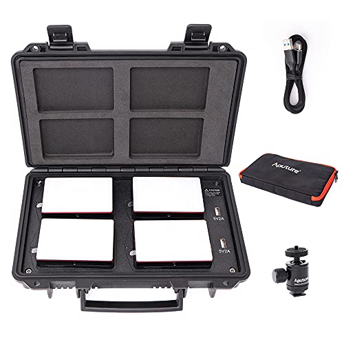 Image of Aputure MC 4-Light Travel Kit 4 MC LED On Camera Light Wireless Charge Case