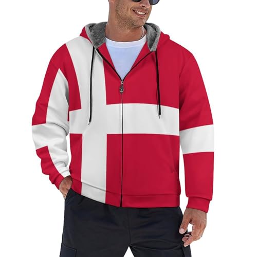 Sweat zippé Danemark doublé polaire : la veste à capuche chaude pour l'hiver