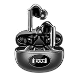 A90 Bluetooth earphones, equipped with an intelligent color touch screen, supporting ANC and ENC active noise reduction functions, wireless audio earbuds for better sound quality and comfort (BLACK)