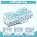 Mkicesky Side Sleeper Contour Memory Foam Pillow, Orthopedic Sleeping Pillow, Ergonomic Cervical Pillow for Neck Pain with Washable Hypoallergenic Pillowcase for Back, Stomach Sleepers (Queen Size)