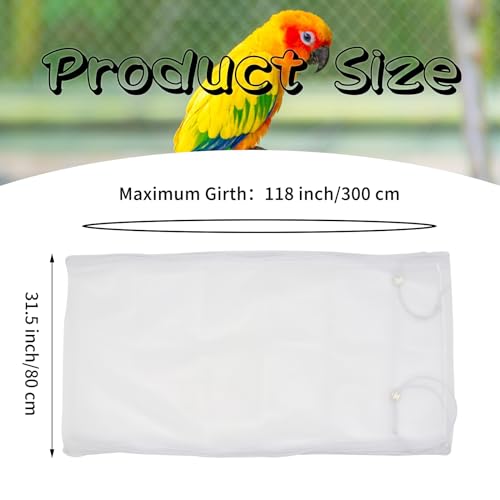 Yepper Bird Cage Seed Catcher, Large Bird Cage Cover, Adjustable Soft Airy Nylon Mesh Net - Image 3