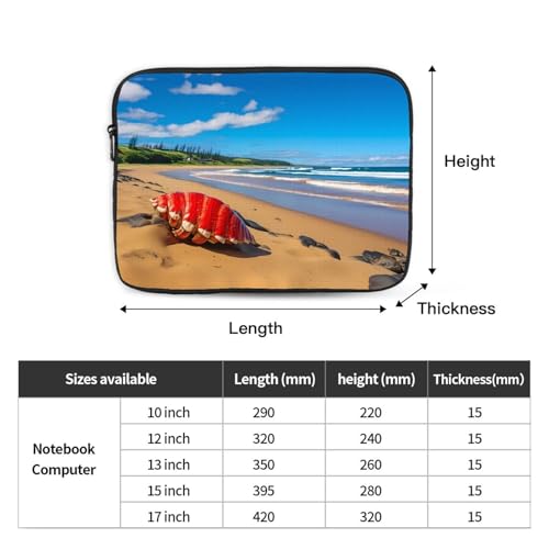 Red Conch By The Sea Laptop Sleeve Case 15 Inch Suitable For Notebook Computer Tablet Traveling Carrying Simple Case4
