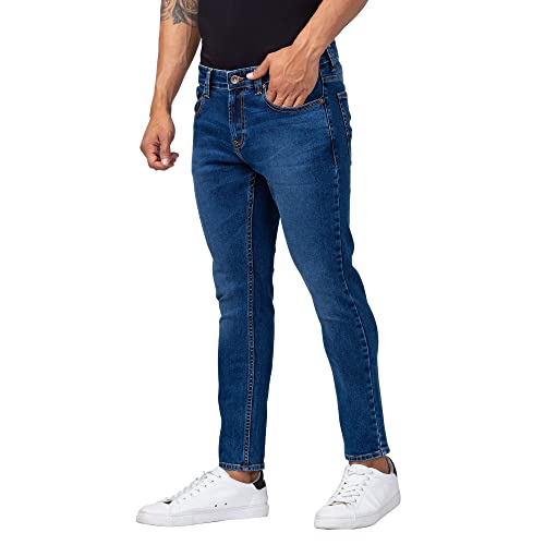 Image of Spykar Men's Kano Slim Fit Mid-Rise Jeans (Ankle Length)