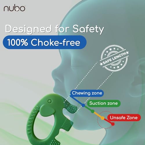 Image of Nubokind Silicone Baby Teether Ring Set | BIS Certified Multi-Textured Soft Newborn Chew Toy | for 3, 6, 9, 12 Months + BPA Free Teether | Molar Relief Easy Grip | Safe Made in India | Pack of 2