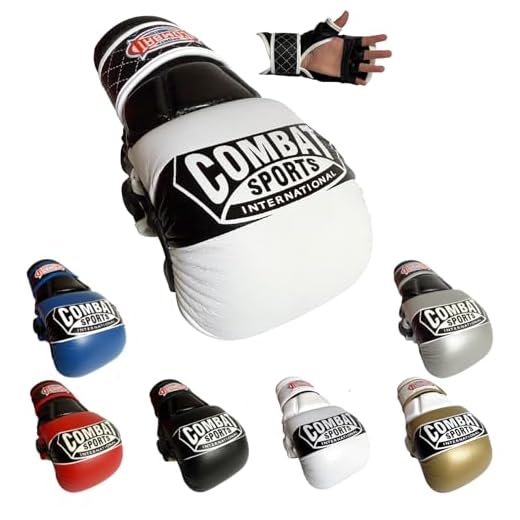Combat Sports Max Strike MMA Training Gloves, Open Palm Boxing Gloves for MMA, Muay Thai, Kickboxing, and Martial Arts, Padded Fingerless Gloves for Men and Women, Essential MMA Gear
