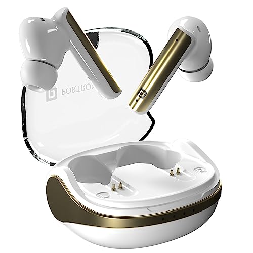 Portronics Harmonics Twins S7 True Wireless in Ear Earbuds with 35Hrs Playtime, Auto ENC, Quad Mic,13mm Driver, Touch Control, BT 5.3v, Voice Assistant, Type C Charging Port(White) - Image 2