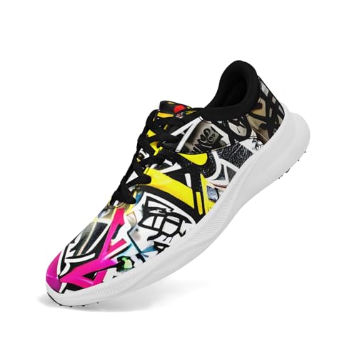 Graffiti Golf Shoes Men Women Spikeless Waterproof Wide Golf Sneakers Air-Outer Outdoor Non-Slip Comfortable Sports Shoes
