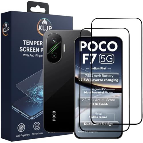 Image of Military-Grade Gorilla Tempered Glass For POCO F7 With Installation Kit | Edge to Edge Coverage | Black (Pack Of 2)
