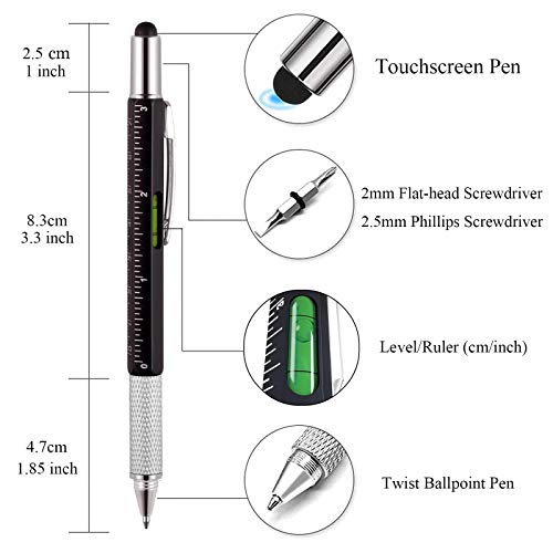 Aphekul LJ 4 Pcs Multitool Pen Gifts For Men, 6 In 1 Cool Gadget With Ruler thumb #1