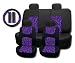 New and Exclusive Mesh Animal Print Interior Set Purple Zebra 11pc Seat Covers Front & Back Lowback, Back Bench, Steering Wheel & Seat Belt Covers - Padded Comfort