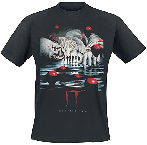 Stephen Kings ES IT Kapitel 2 - Pennywise Hombre Camiseta Negro L, 100% algodón, Regular