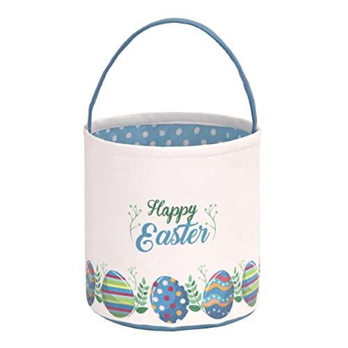 LessMo Easter Bunny Basket Egg Buckets Gifts Tote Bags, Canvas Co...