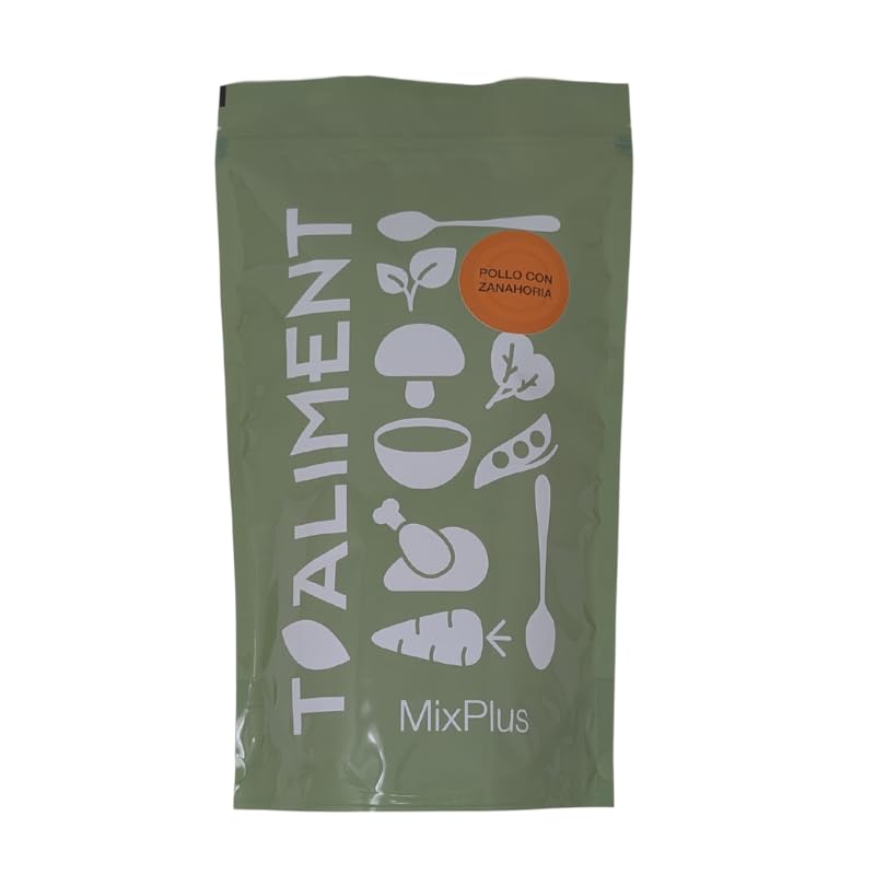 T Aliment MixPlus | Comidas para Disfagia para Personas con Dificultades de Masticación y Deglución | Dieta de Textura Blanda | Pollo con zanahorias | 1 kg