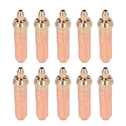 Gas Cutting Nozzle Set, Heat Durable Welding Nozzles with High Concentricity and Strong Flame Gathering Ability, Pack of 10 (2#)