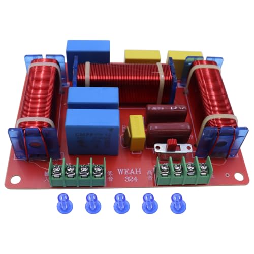 Durlo Filtre de haut-parleur HiFi 3 voies 400 W réglable 4-8 ohms Diviseur de fréquences un aigu deux basses avec filtrage des aigus, des médiums et des...