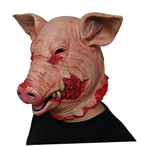 TOYANDONA Caretas Animales Máscara De Halloween Mascara Cosplay Máscara De Cabeza De Cerdo Traje De Cosplay De Halloween Máscara Espeluznante De Halloween Accesorio De Cosplay Ropa Adulto