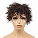 Wiginway Short Kinky Curly Dark Auburn Wigs with Black Root Afro African American Full Wigs Hair Replacement 8 Inch