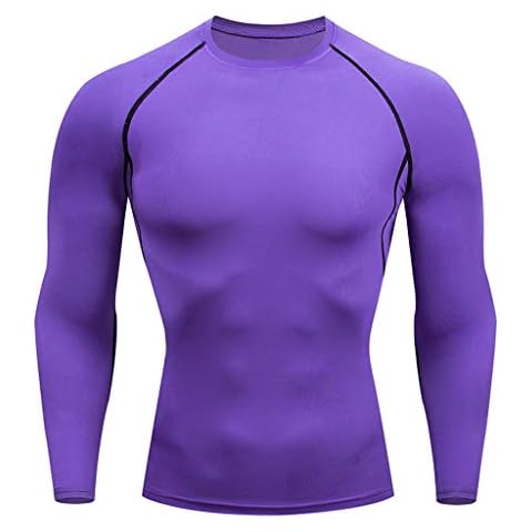 Celucke Funktionsshirt Herren Kompressionsshirt Langarm Einfarbig Sportshirts Männer Muskelshirt Atmungsaktiv Schnelltrocknend Laufshirt Cover