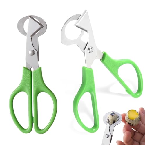 Norhogo 2 tijeras pequeñas para huevos de codorniz, abridor de tijeras para huevos de paloma, tijeras de acero inoxidable, tijeras de cáscara de huevo, abridor de huevos de codorniz, herramienta de