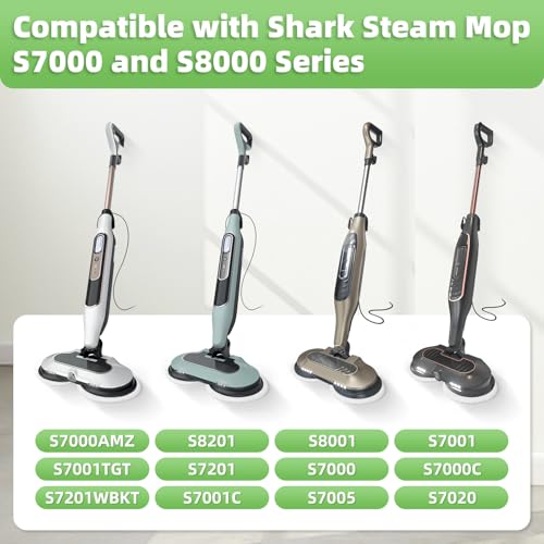 Image of 8 Pack Steam Mop Replacement Pads for Shark Steam & Scrub Mop S8201 S8001 S8002BRN S7001 S7201 S7000AMZ S7000 S7020, Dirt Grip Soft Scrub Washable Pads for All Sealed Hard Floors, Part XKITP7000