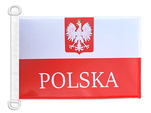 AZ FLAG - Poland with eagle alternative Nautical Flag - 18'' x 12'' - For Outdoor and Boat - Polish coat of arms Banner Knitted Polyester with Two Plastic Rings - Vivid Colors - 12x18 in - 45x30 Cm — image 1