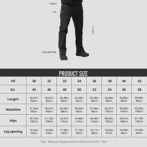 FREE SOLDIER Herren Winter Thermo Skihose Softshell Vlies Gefüttert Outdoor Hose Taktische Wasserdicht Langlaufhose für Jagd Trekking und Fahrrad