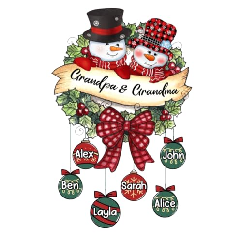 Customizable 2025 Family Snowman Decal – Personalized Christmas Sticker for Car, Fridge, and Home – Unique Gift for Grandparents with Names