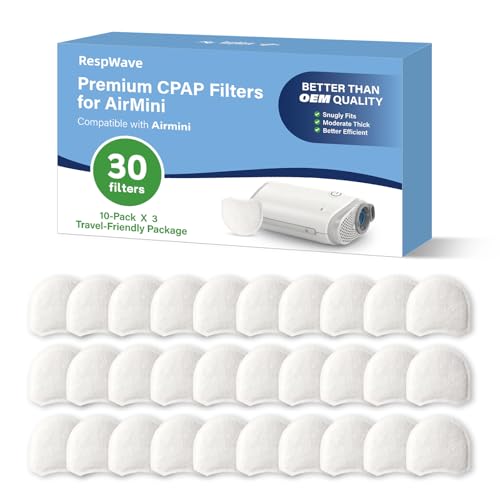 30-Pack Disposable Replacement AirMini CPAP Filters - Compatible with ResMed AirMini Machines Ultra Fine Filtration for Clean Airflow Travel & Home Essential CPAP Supplies