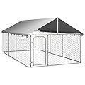 vidaXL Outdoor Dog Kennel with Roof Garden Patio Terrace Backyard Lawn Pet Supplies Dog Cage House Crate Playpen Run Lockable Safety