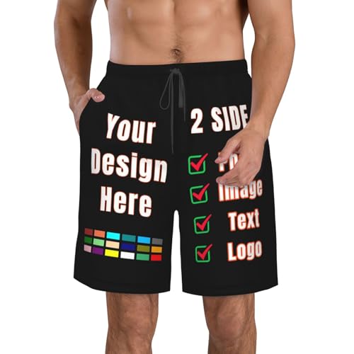 Custom Shorts for Men Design Your own Personalized Short with Image Text Logo Customed Swim Trunks Beach Board Shorts