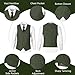 Classic Mens Tweed Herringbone Suits 3 Piece Suits Formal Regular Fit Wedding Groom Suit Blazer Vest Pants Green-XL