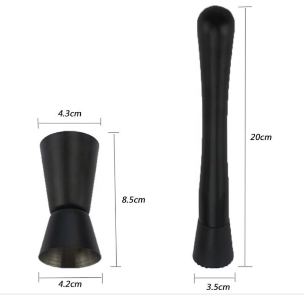 Barkeeper Kit Cocktail Shaker Set Barkeeper Set 8 Stück Cocktail-Shaker, Sieb, Bar-Mixer, Löffel, Cocktail-Rührlöffel, Bar-Zubehör, Cocktail Cocktail Bar Set Cocktail Zubehör(B)
