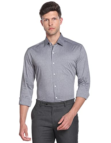 Image of Arrow Solid Slim Fit Mens Formal Shirt - 100% Cotton, Breathable & Comfortable, Full Sleeves Shirts for Men
