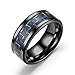 Produktbild DDDDMMMY Punkring,Punk Titan Stahl Schwarz Carbon Mens Ringe Modeschmuck Frauen Männer Moderner Schmuck Ring, 13.