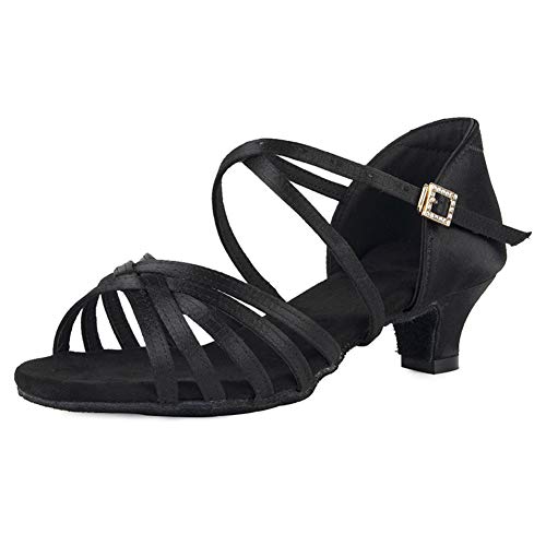 AOQUNFS Girls Latin Dance Shoes Low Heels Tango Salsa Ballroom Practice Performance Dancing Shoes,EM-XGGZS2